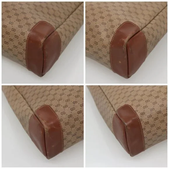 GUCCI Micro GG Supreme Tote Bag PVC Beige Gold 002 37 0035 Auth ep10439 - Picture 14 of 15